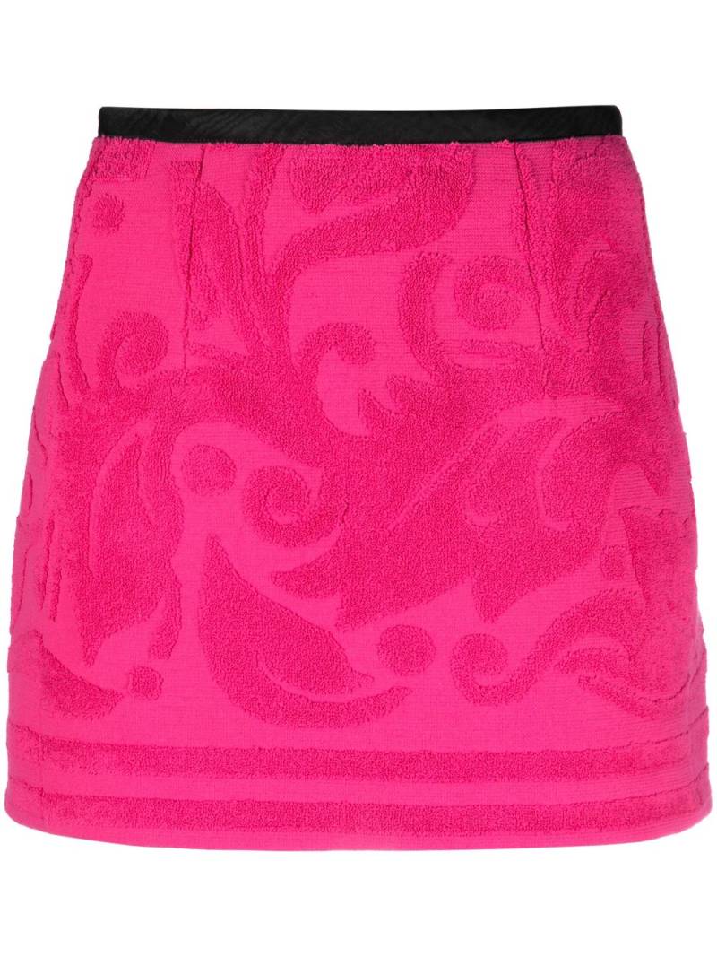 Marine Serre terry-cloth jacquard miniskirt - Pink von Marine Serre