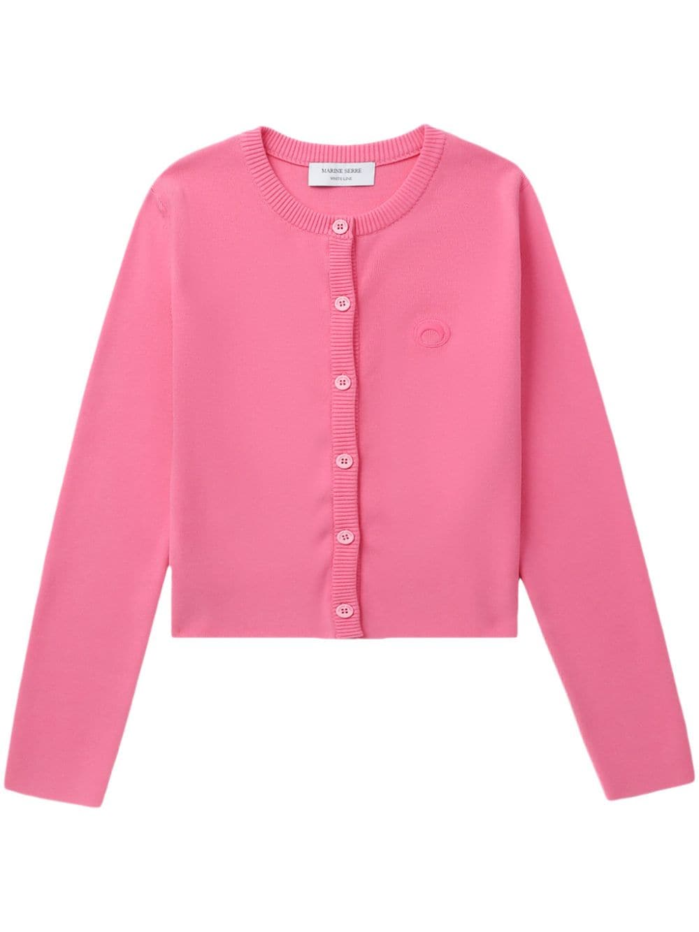 Marine Serre logo-embroidered cardigan - Pink von Marine Serre