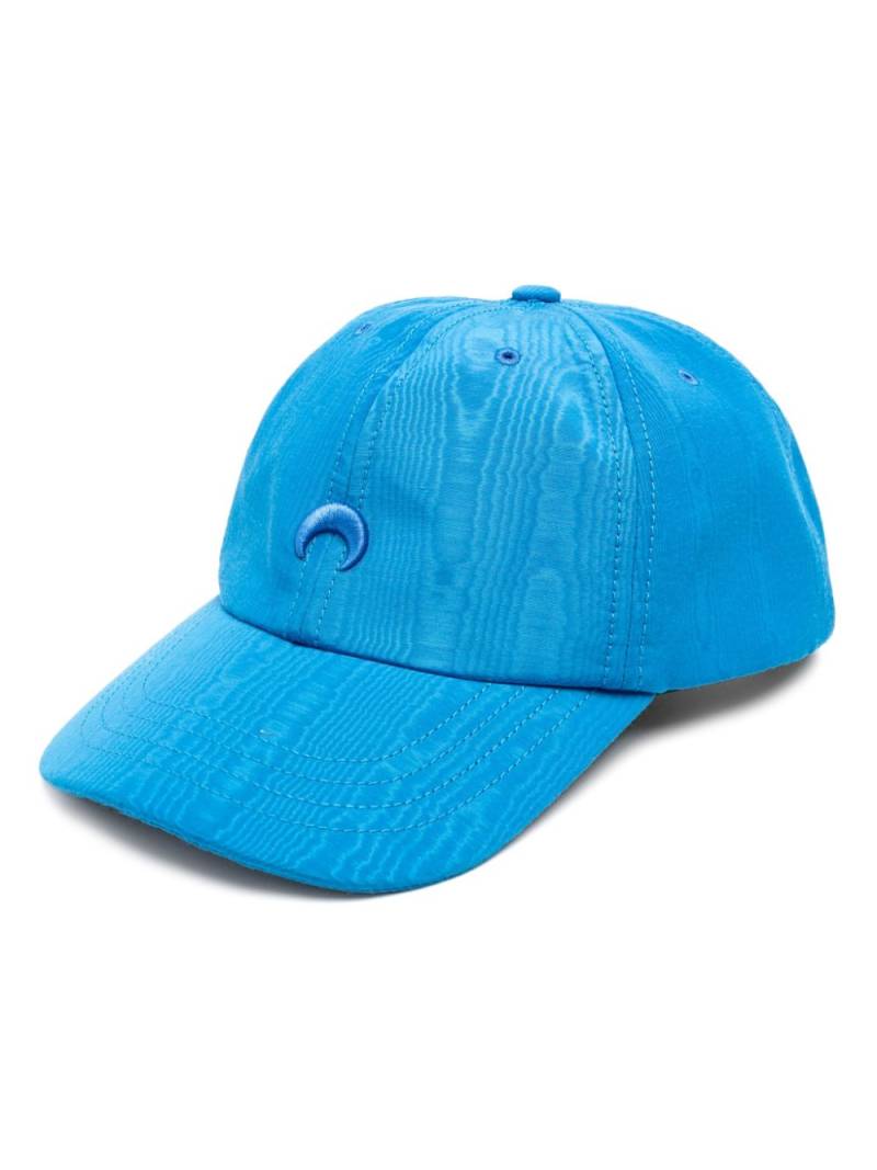 Marine Serre logo-embroidered moire-effect cap - Blue von Marine Serre