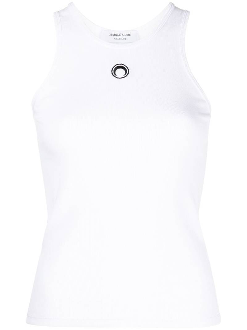 Marine Serre logo-embroidered tank top - White von Marine Serre