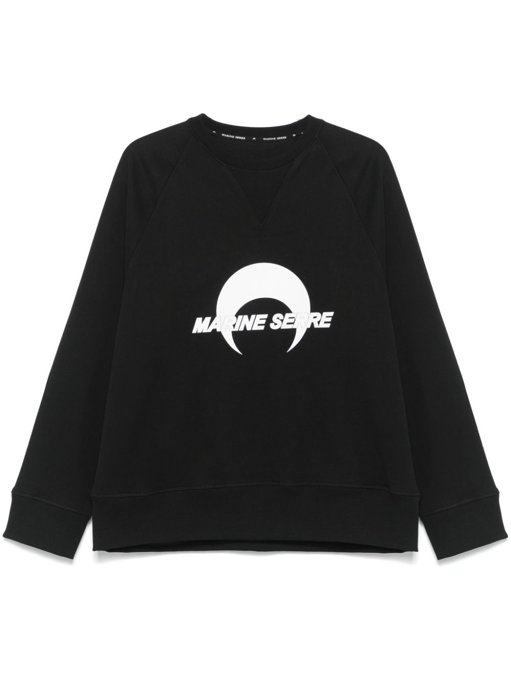 Marine Serre logo-print fleece sweatshirt - Black von Marine Serre