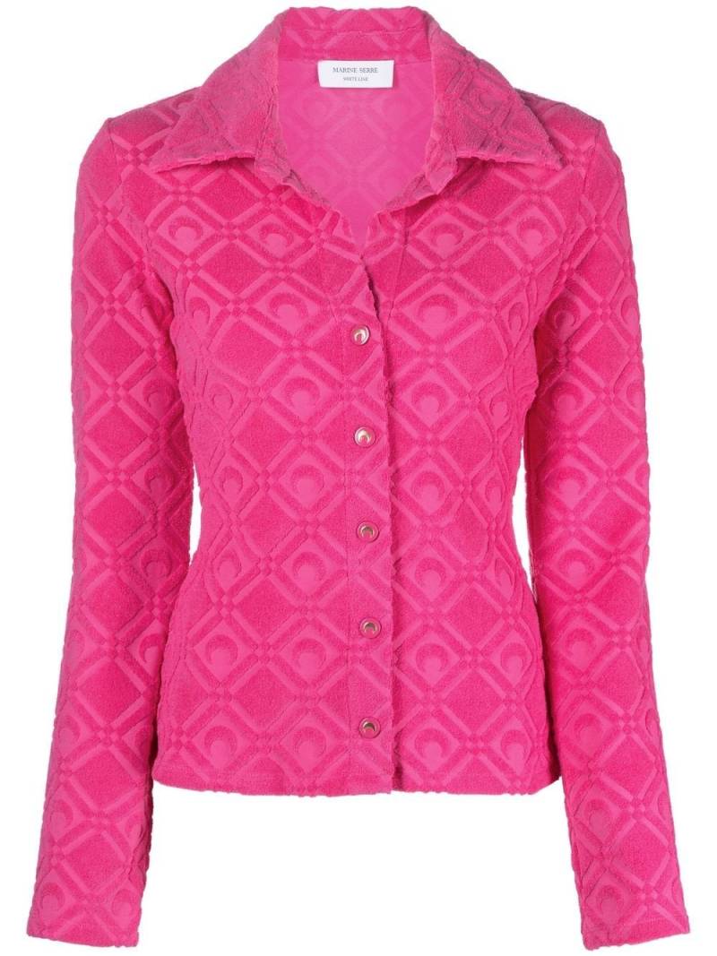 Marine Serre button-fastening jacquard top - Pink von Marine Serre