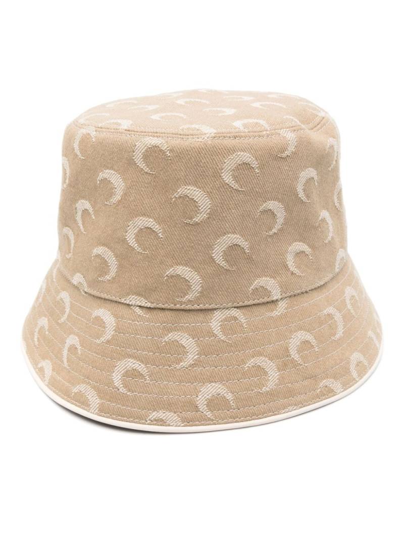 Marine Serre moon-jacquard twill bucket hat - Neutrals von Marine Serre