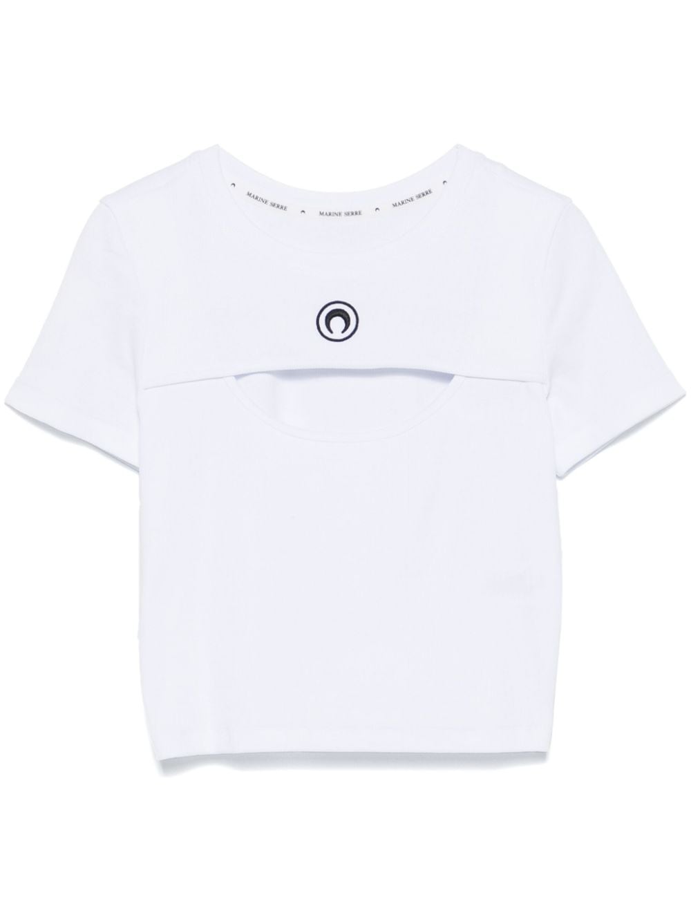 Marine Serre moon-logo cut-out T-shirt - White von Marine Serre