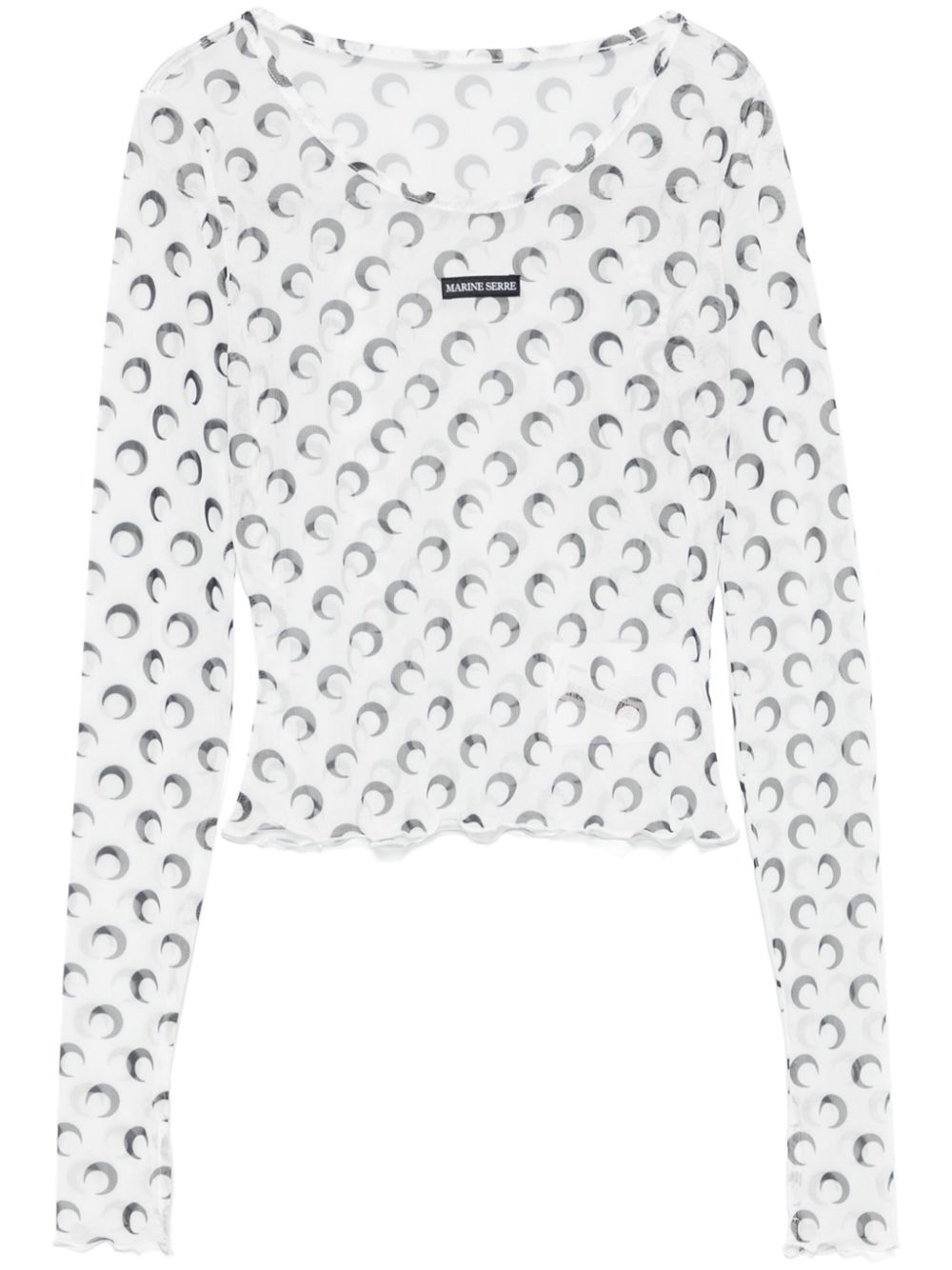 Marine Serre moon-print mesh top - White von Marine Serre