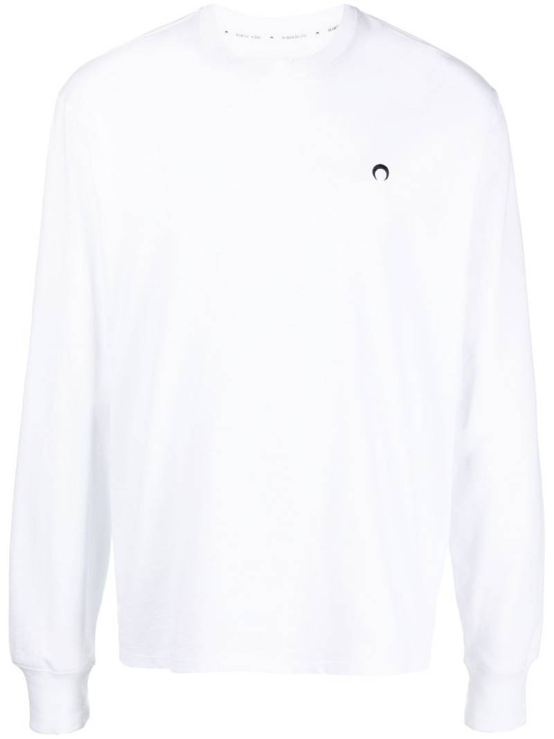 Marine Serre organic cotton long-sleeve T-shirt - White von Marine Serre