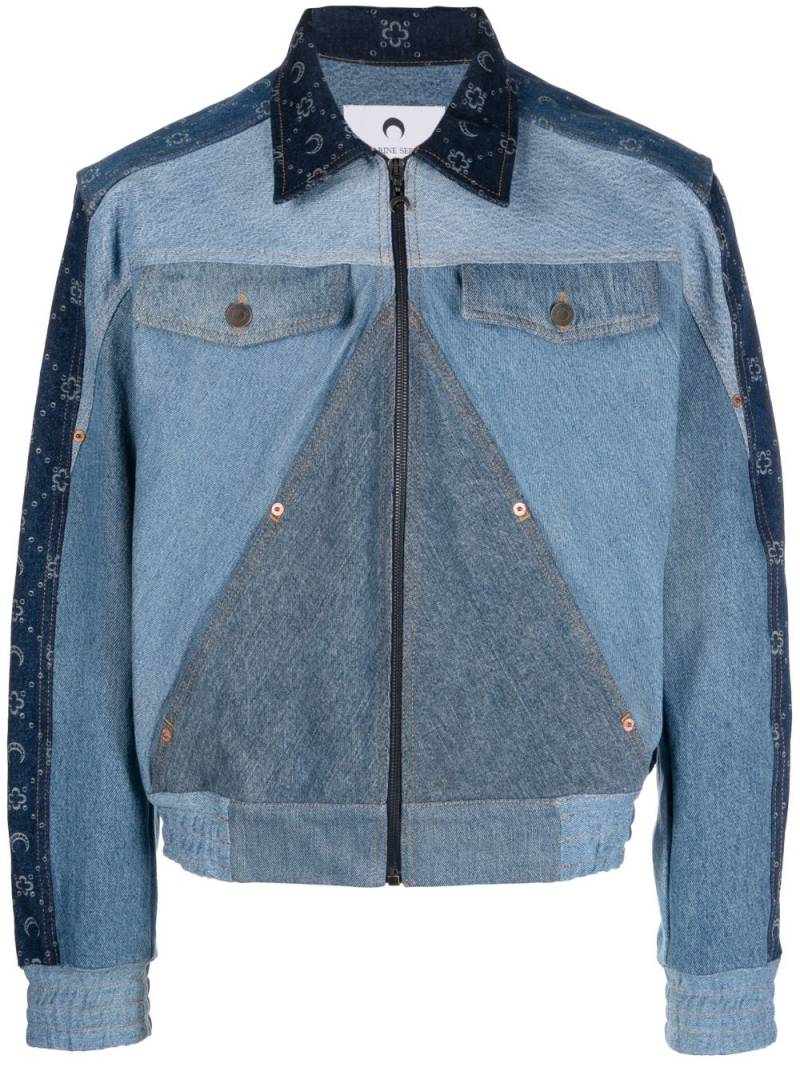 Marine Serre patchwork denim jacket - Blue von Marine Serre