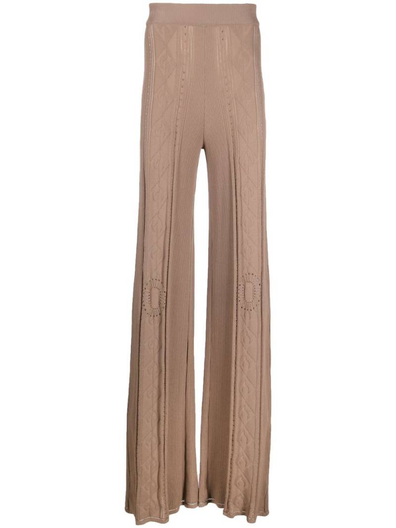 Marine Serre Neutral Pointelle Knit Trousers - Neutrals von Marine Serre