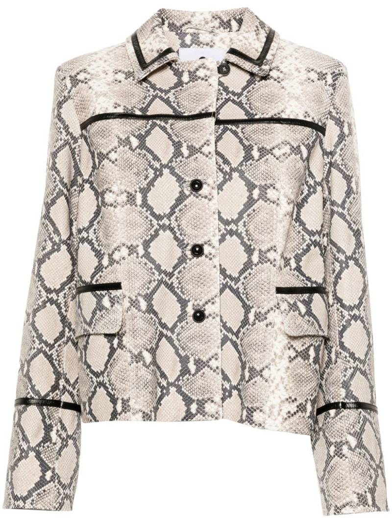 Marine Serre python-print jacket - Neutrals von Marine Serre