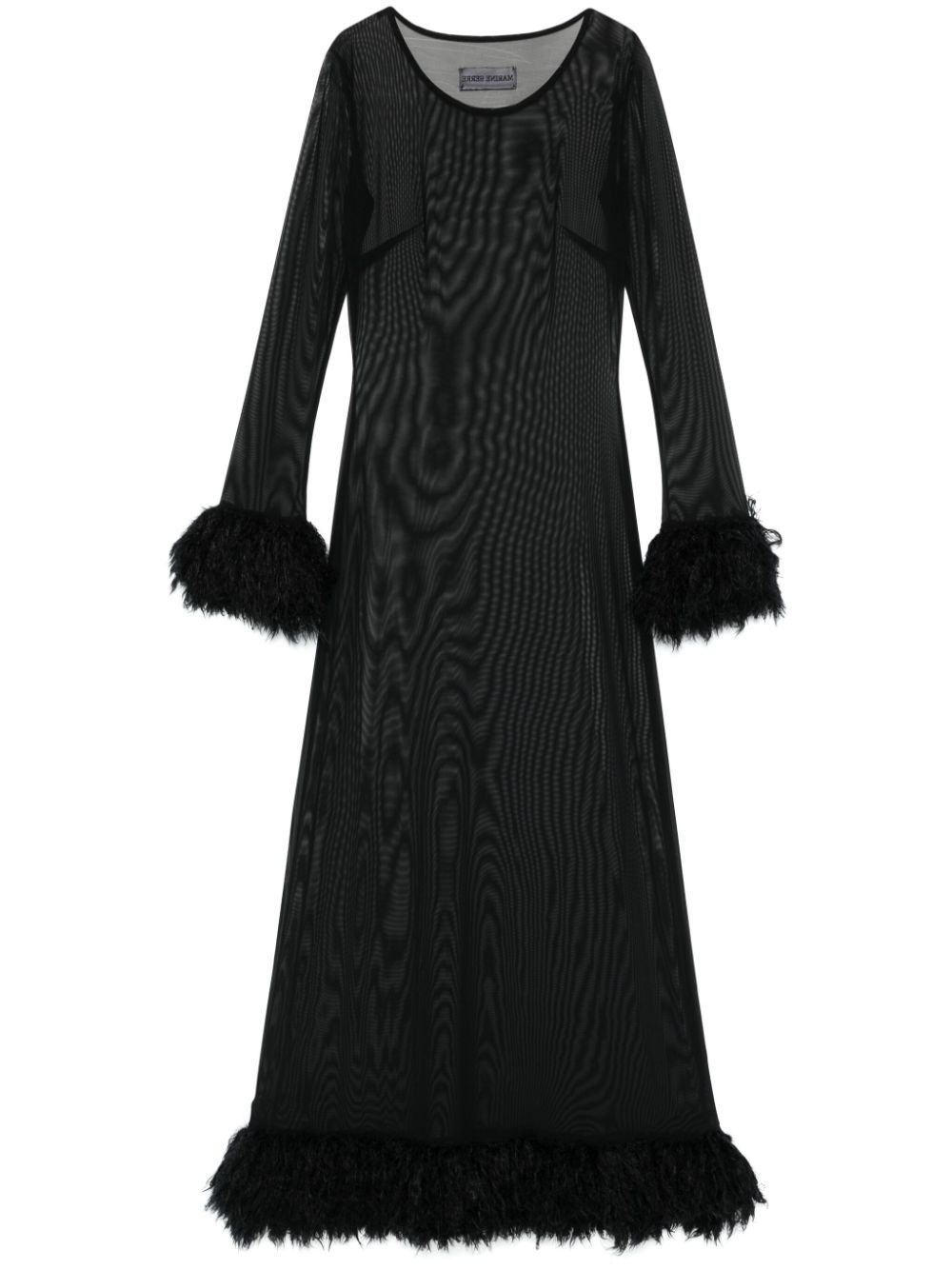 Marine Serre semi-sheer maxi dress - Black von Marine Serre