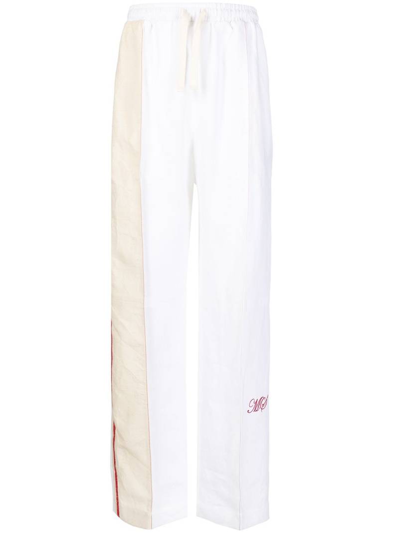 Marine Serre side-stripe track pants - White von Marine Serre