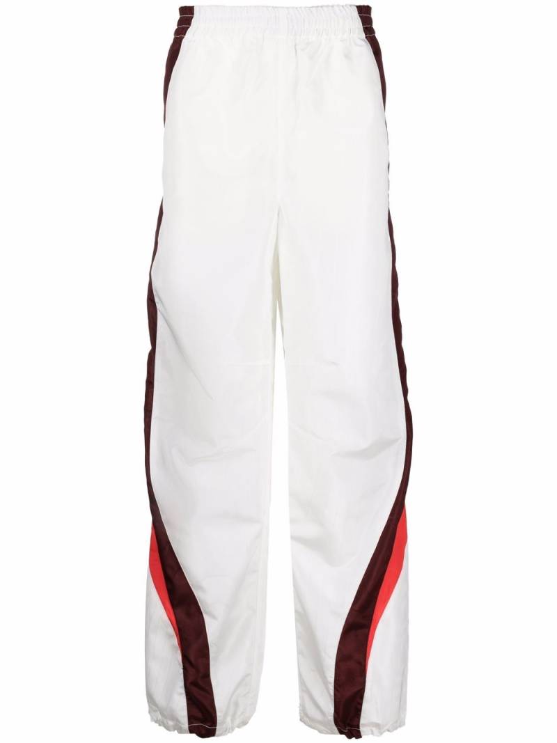 Marine Serre side-stripe track pants - White von Marine Serre