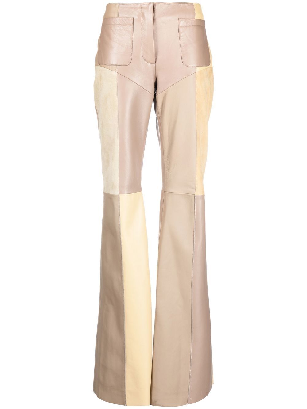 Marine Serre wide-leg panelled trousers - Neutrals von Marine Serre