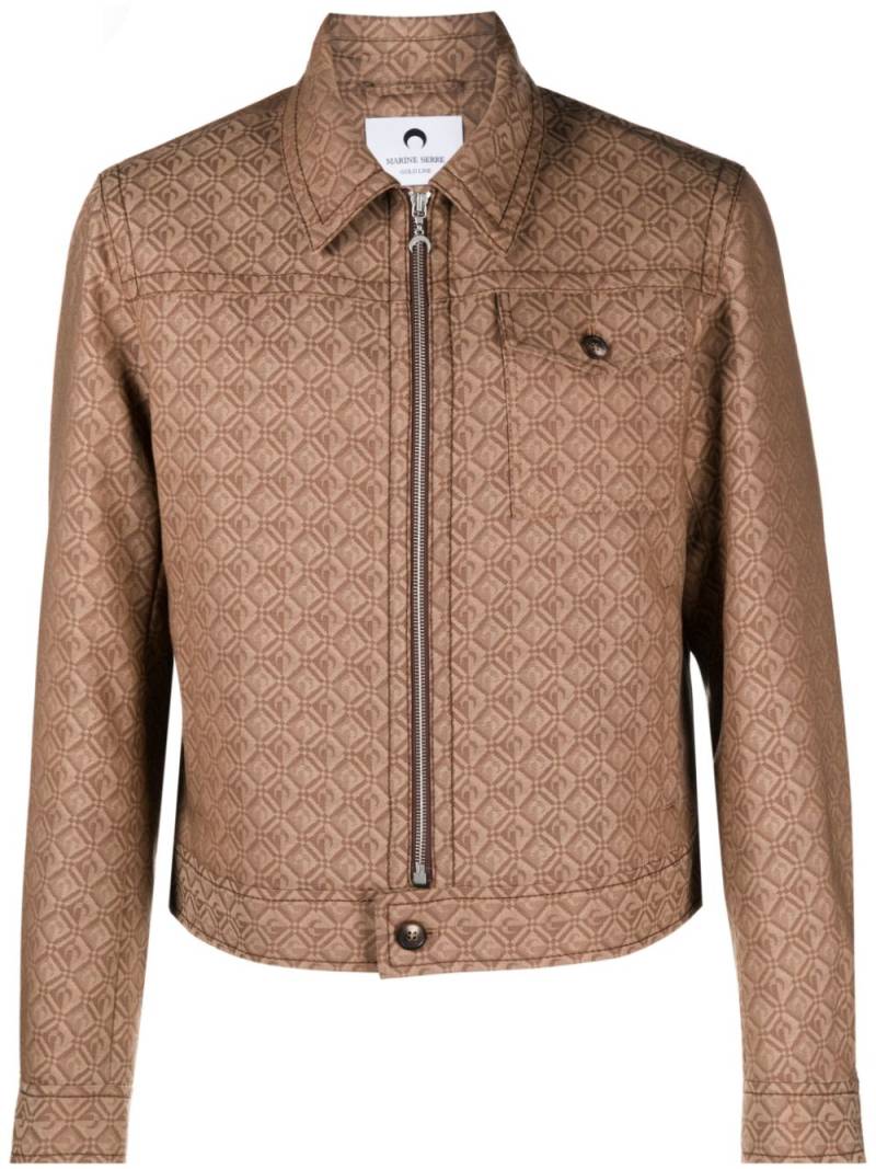 Marine Serre zip-up printed jacket - Neutrals von Marine Serre