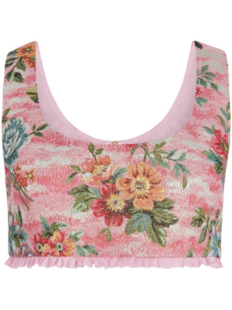 Markarian Clara floral-jacquard crop top - Pink von Markarian