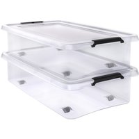 Aufbewahrungsbox 2er-Set Transparent 60x40x17cm 30L von Deuba®