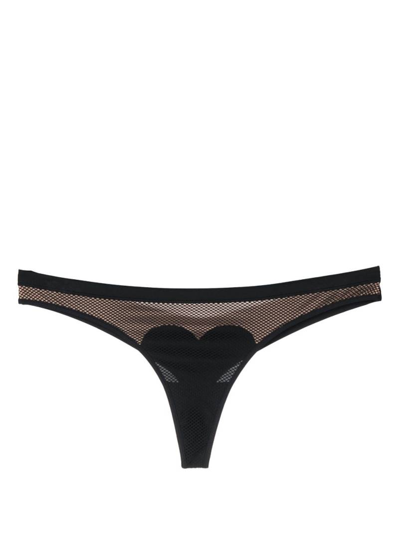 Marlies Dekkers Heartbreaker mesh-panel thong - Black von Marlies Dekkers