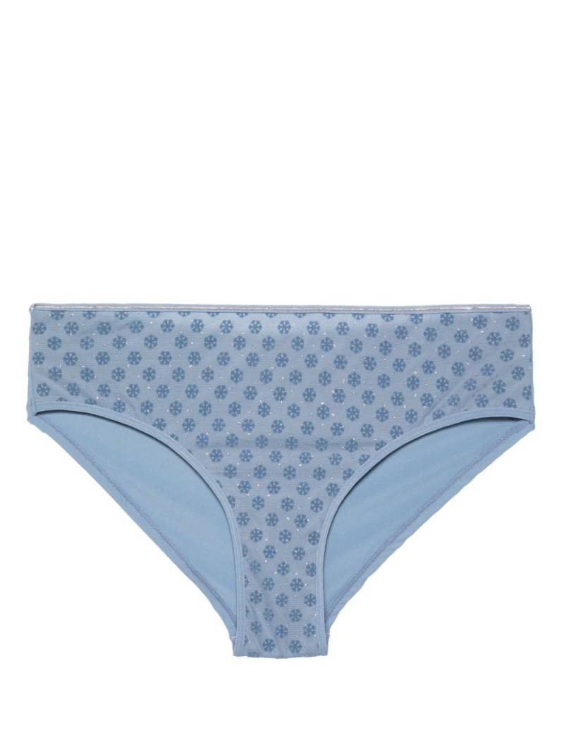 Marlies Dekkers Snowflake glittered brazilian briefs - Blue von Marlies Dekkers