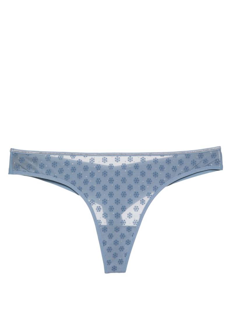 Marlies Dekkers Snowflake mesh thong - Blue von Marlies Dekkers