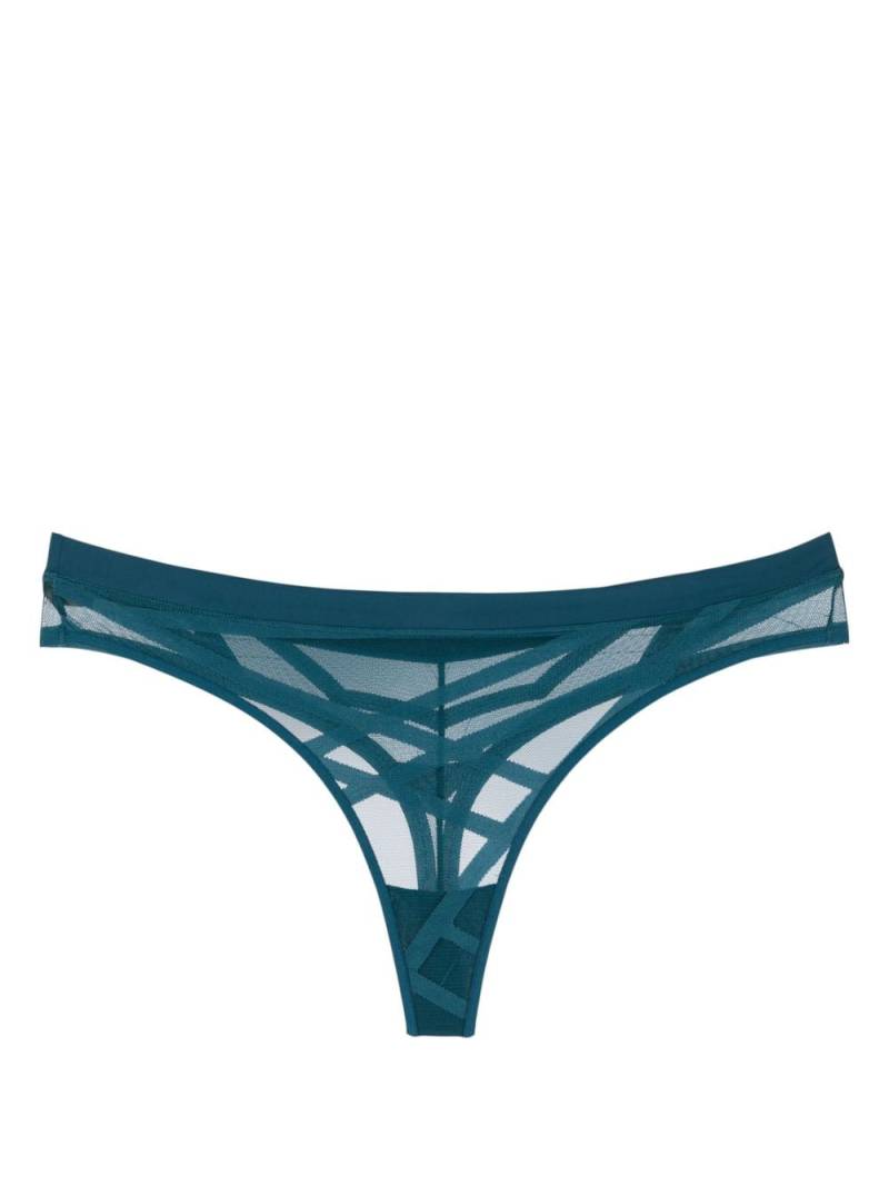 Marlies Dekkers The Illusionist mesh panel thong - Blue von Marlies Dekkers