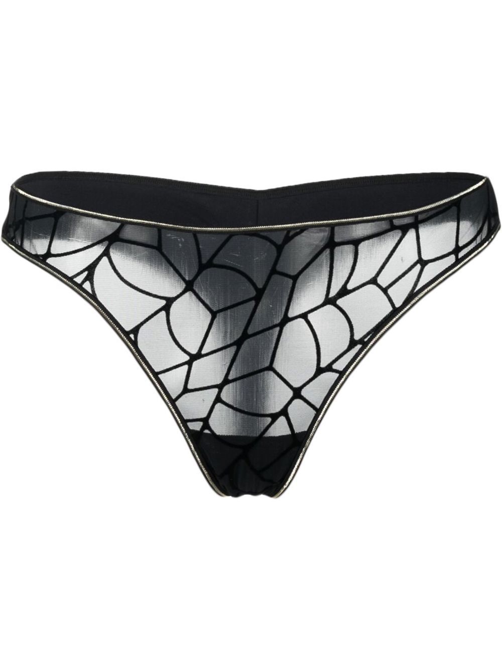 Marlies Dekkers embroidered sheer thong - Black von Marlies Dekkers