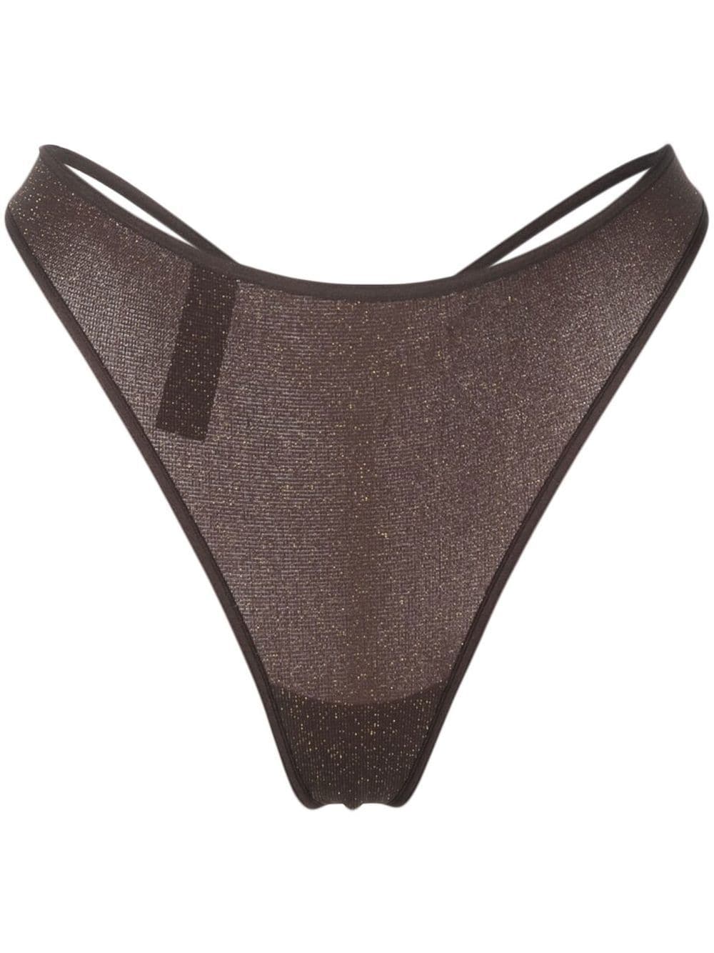 Marlies Dekkers glitter-effect fitted thong - Brown von Marlies Dekkers