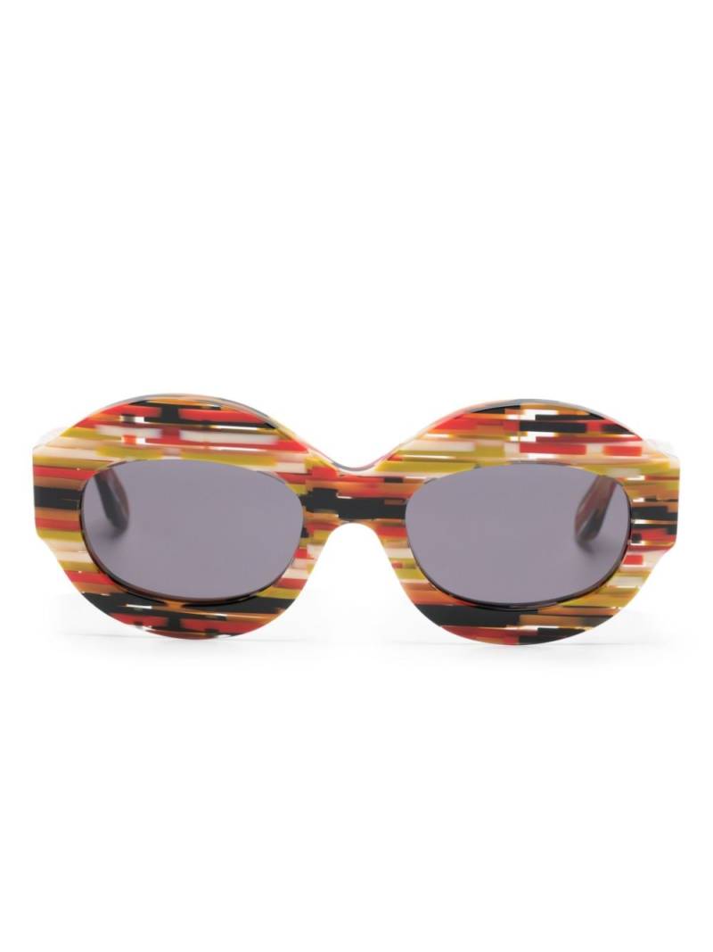 Marni Eyewear Spacey Stripey oval-frame sunglasses - Red von Marni Eyewear