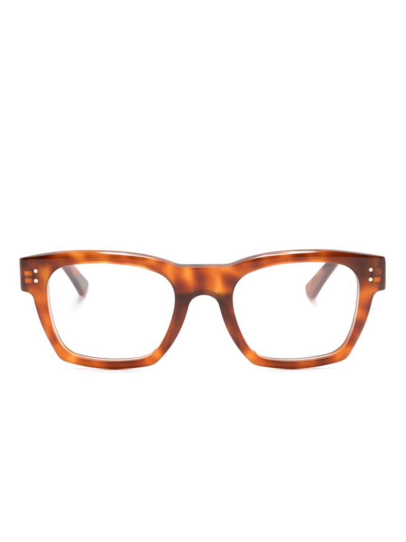 Marni Eyewear tortoiseshell rectangle-frame glasses - Orange von Marni Eyewear