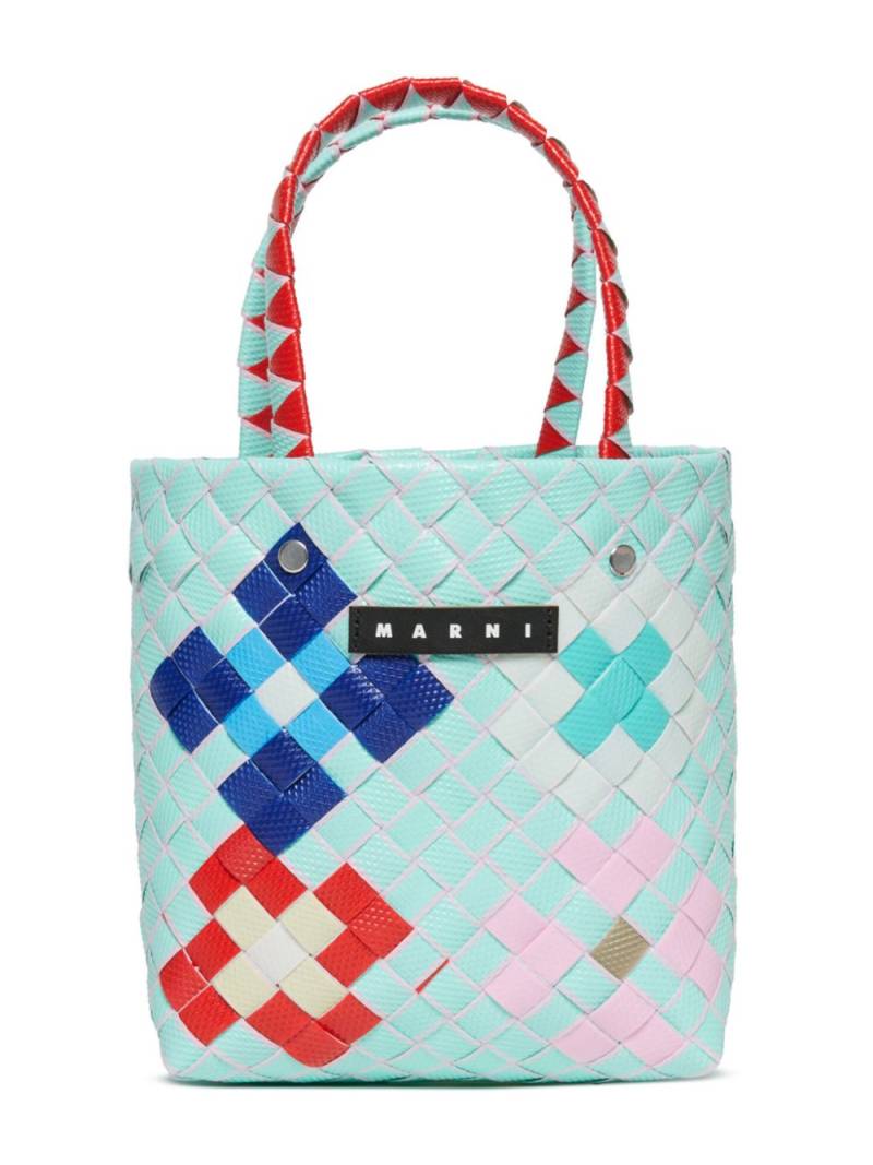 Marni Kids Blossom Macro tote bag - Blue von Marni Kids