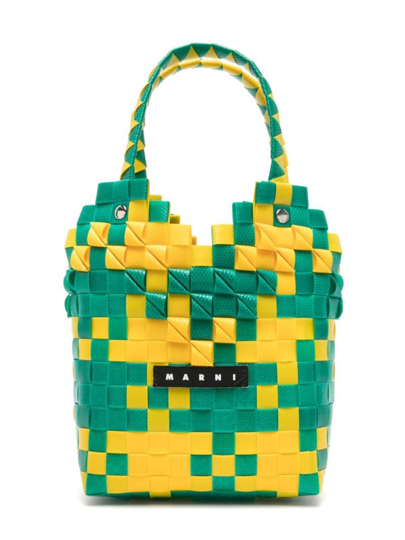 Marni Kids Diamond Basket woven tote bag - Yellow von Marni Kids