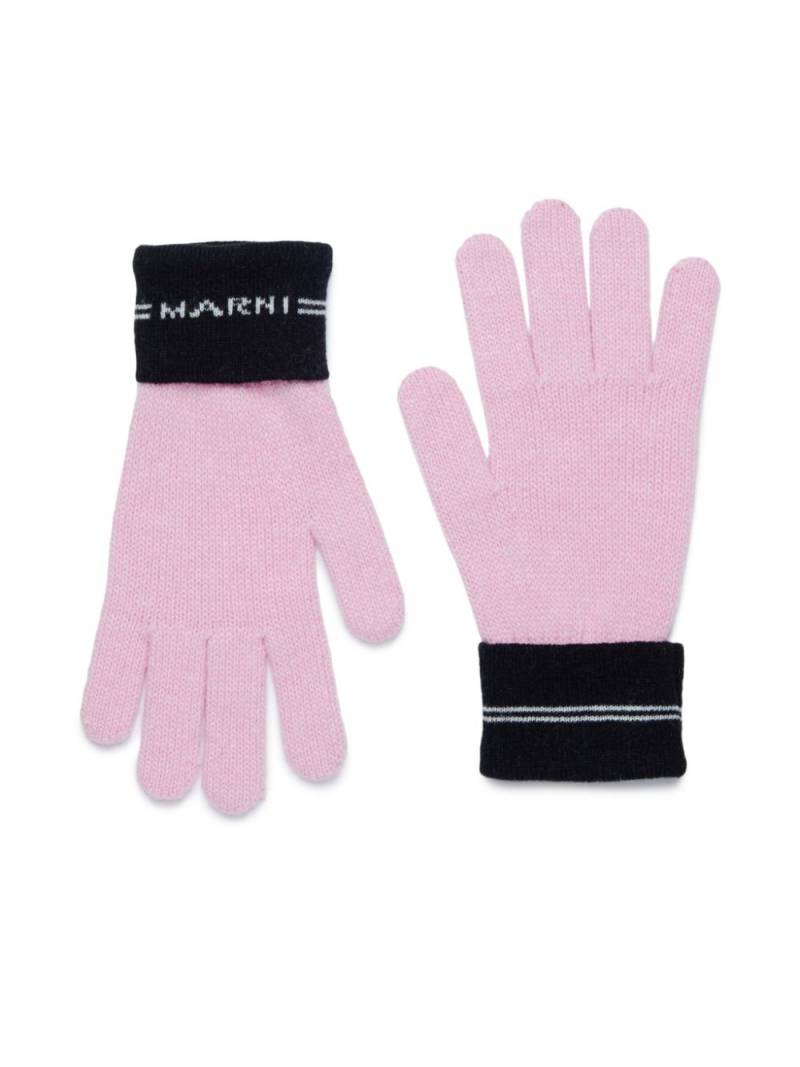 Marni Kids Knitted Gloves - Pink von Marni Kids