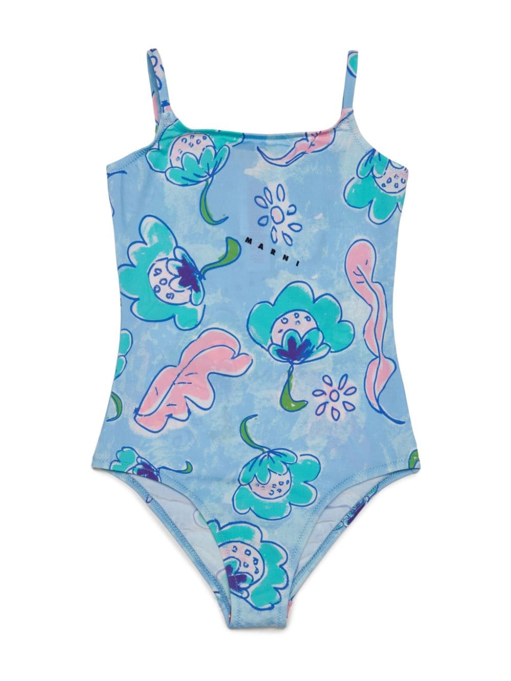 Marni Kids Marina floral-print swimsuit - Blue von Marni Kids