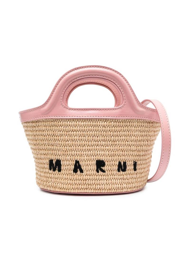 Marni Kids Tropicalia raffia shoulder bag - Neutrals von Marni Kids