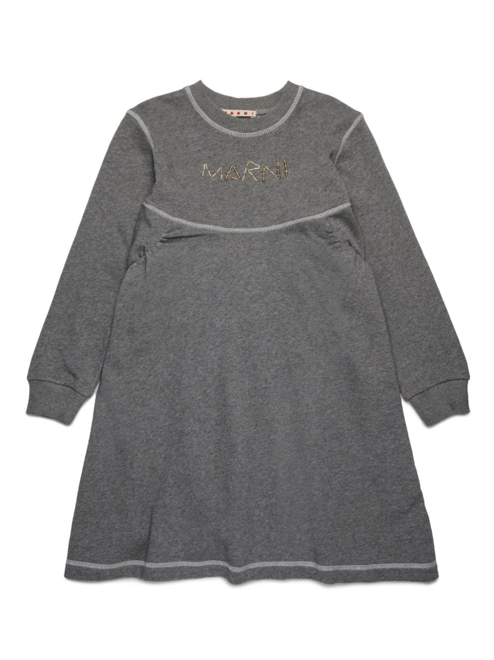 Marni Kids beaded-logo dress - Grey von Marni Kids