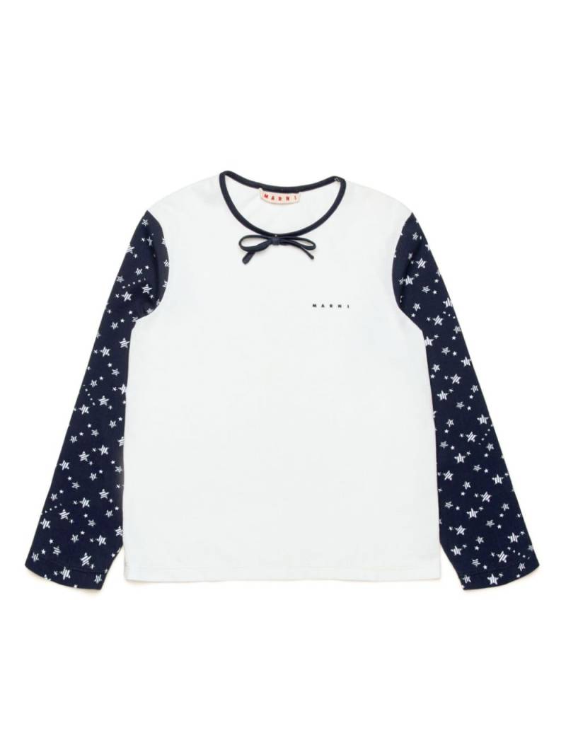 Marni Kids bow-detail long-sleeve T-shirt - White von Marni Kids