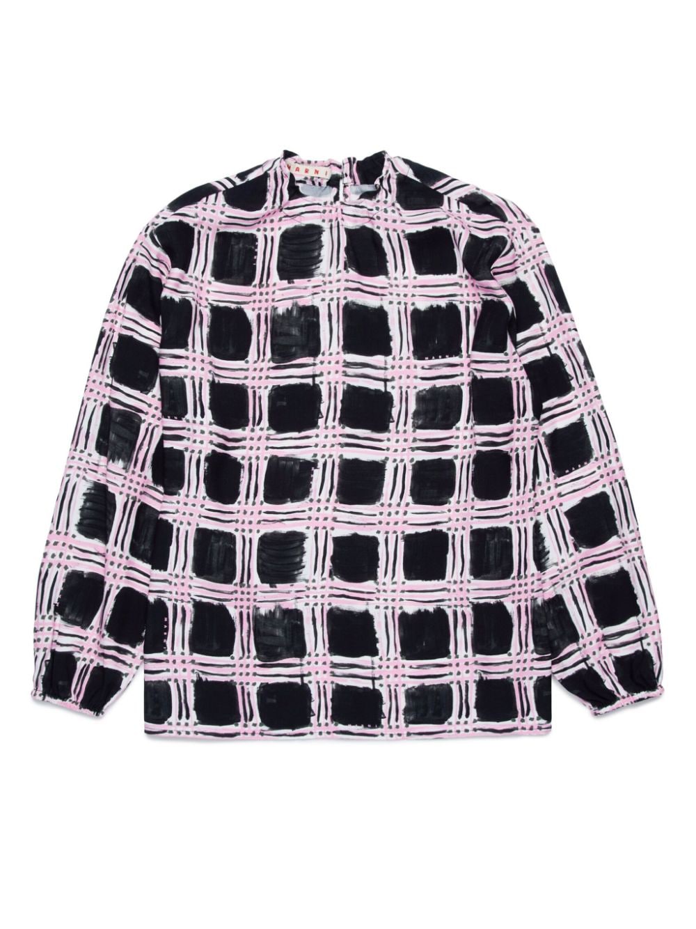 Marni Kids check-print round-neck blouse - Black von Marni Kids