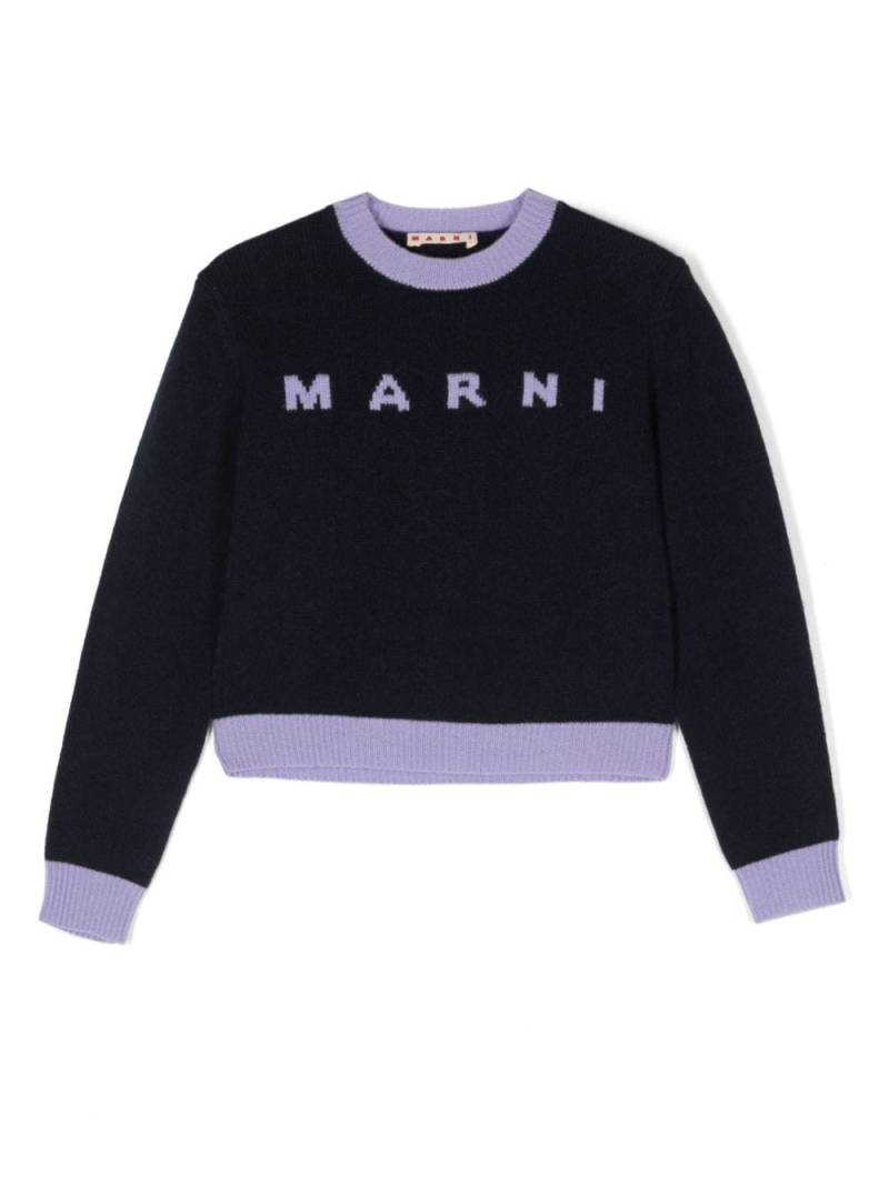Marni Kids colour-block knitted sweatshirt - Blue von Marni Kids