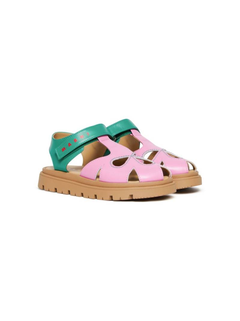 Marni Kids colour-block leather sandals - Pink von Marni Kids