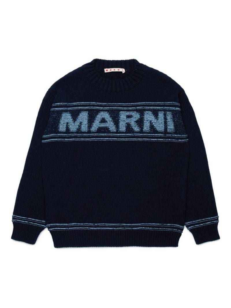 Marni Kids cotton-wool blend jumper - Blue von Marni Kids