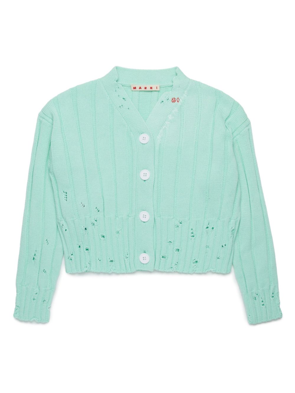 Marni Kids distressed-finish cardigan - Green von Marni Kids