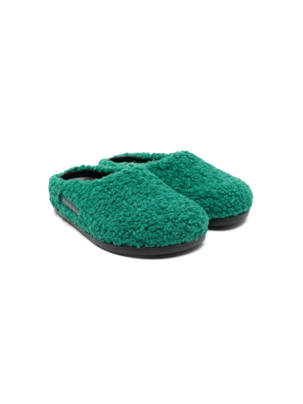 Marni Kids faux-shearling slippers - Green von Marni Kids