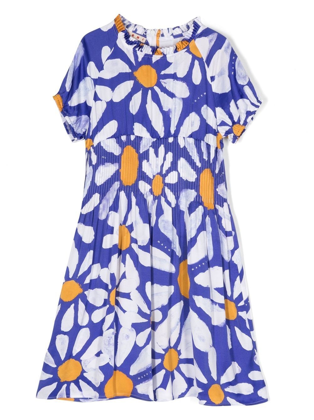 Marni Kids floral-print short-sleeve dress - Blue von Marni Kids