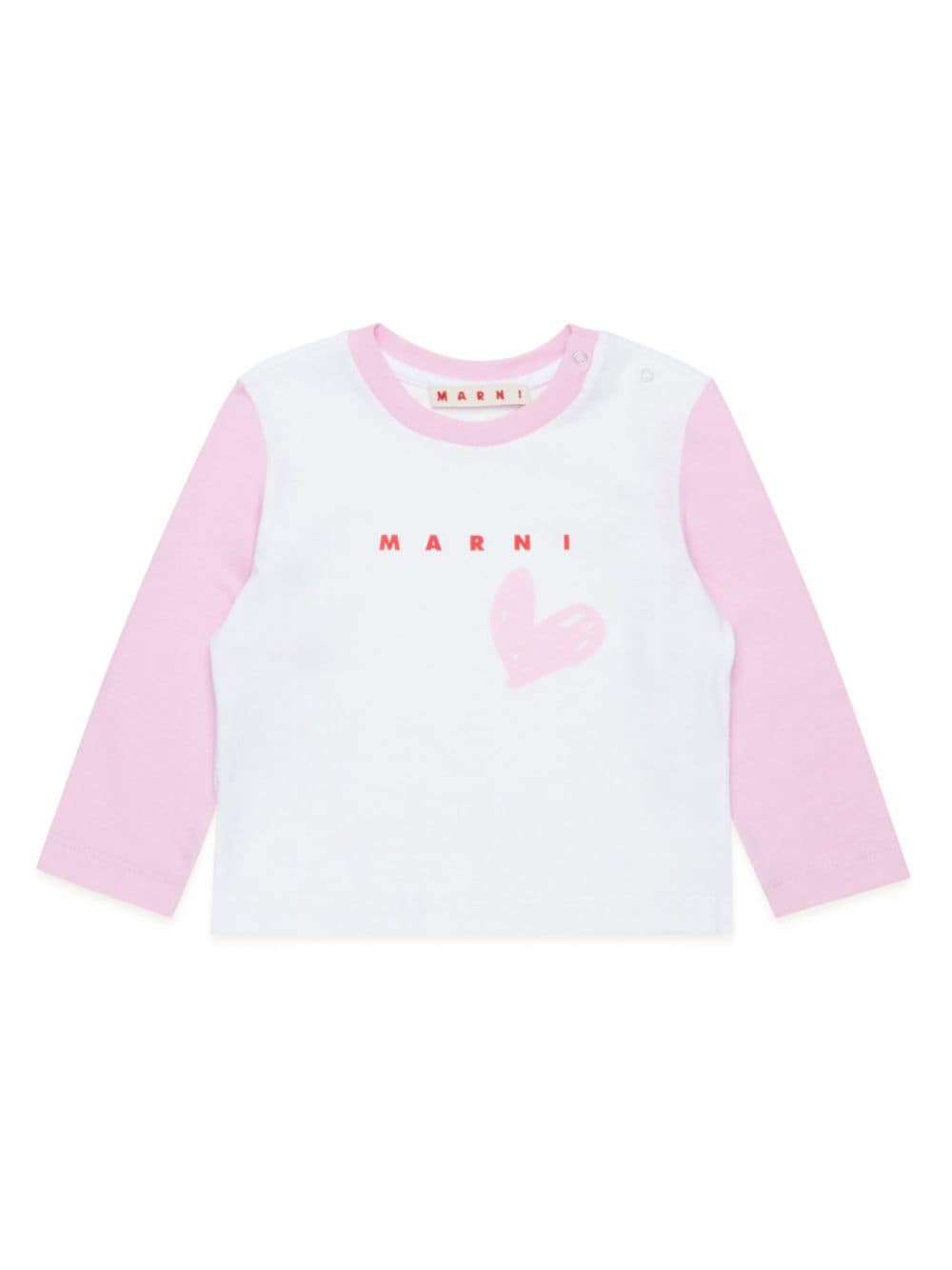 Marni Kids heart print logo long-sleeved T-shirt - White von Marni Kids