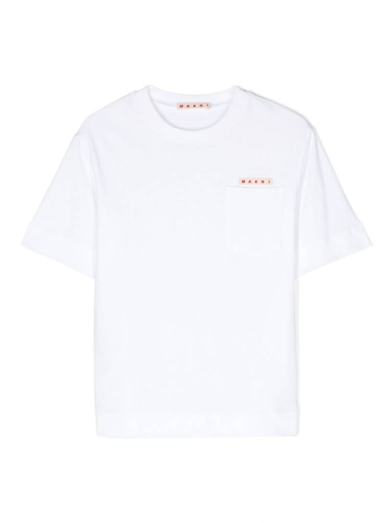 Marni Kids logo-appliqué cotton T-shirt - White von Marni Kids