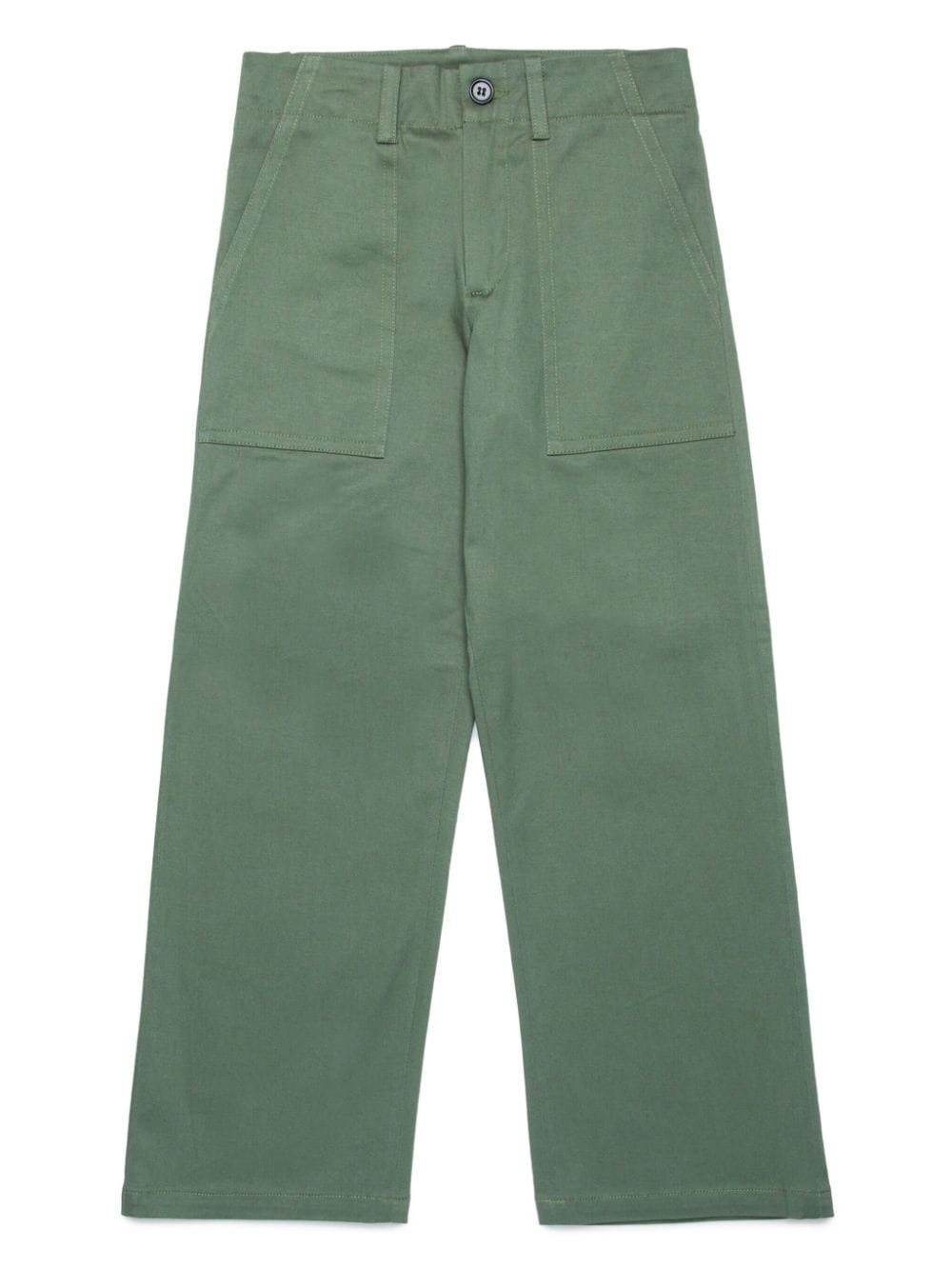 Marni Kids logo-appliqué straight-leg trousers - Green von Marni Kids