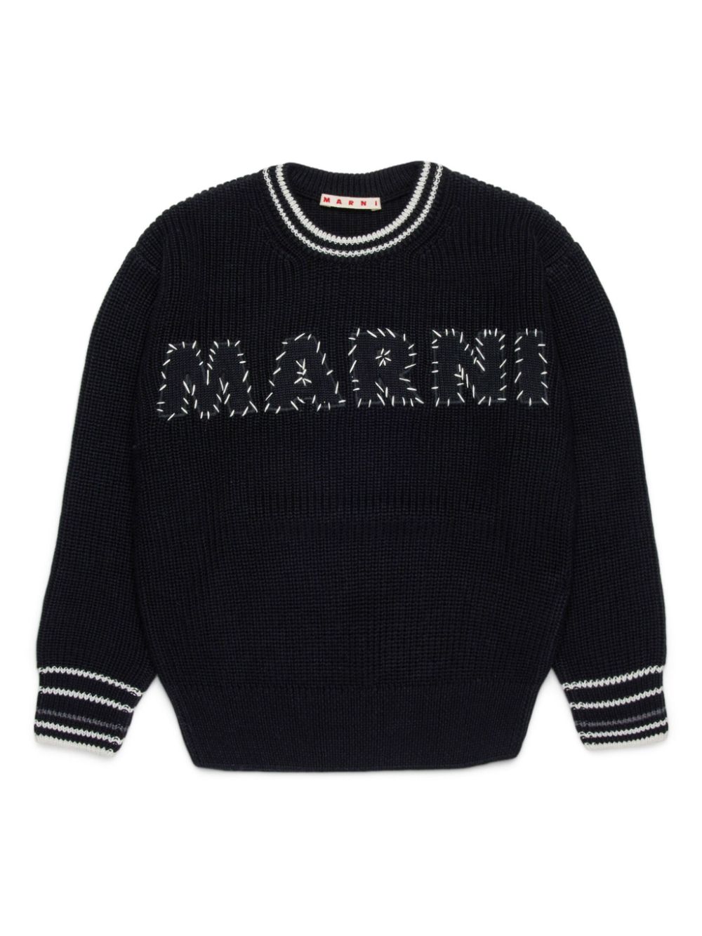 Marni Kids logo-appliqué sweatshirt - Black von Marni Kids