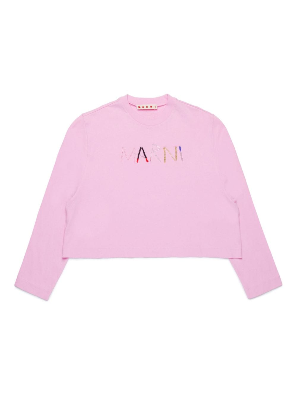 Marni Kids logo-embellished cotton T-shirt - Pink von Marni Kids