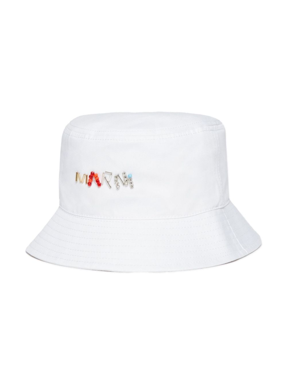 Marni Kids logo-embellished cotton bucket hat - White von Marni Kids