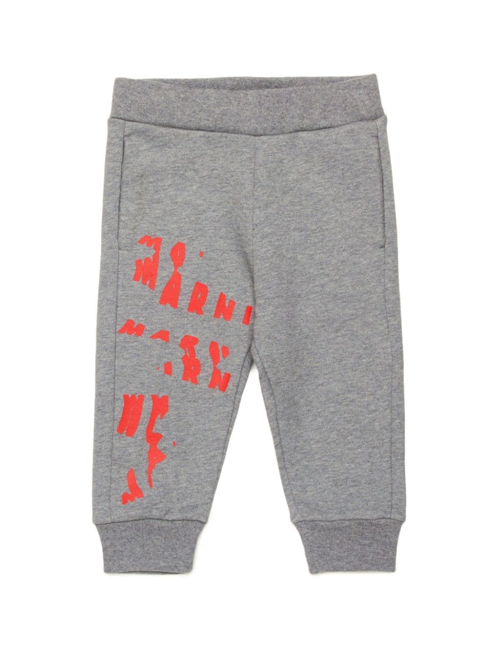 Marni Kids logo-embossed cotton track pants - Grey von Marni Kids