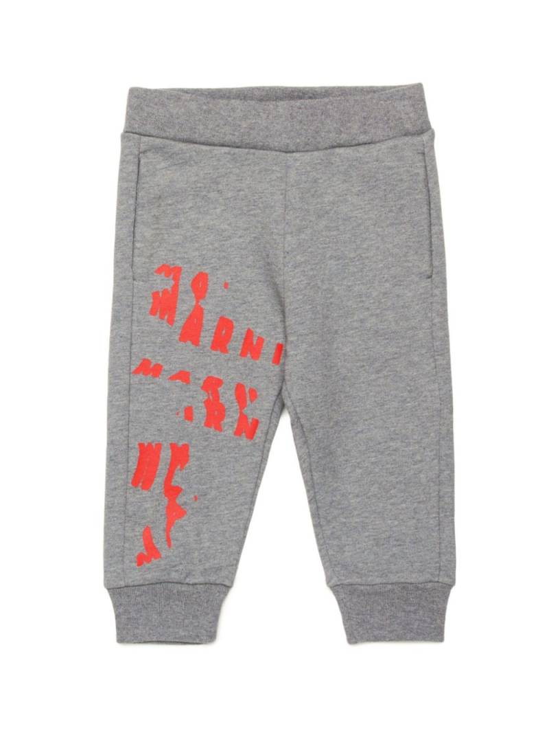 Marni Kids logo-embossed cotton track pants - Grey von Marni Kids